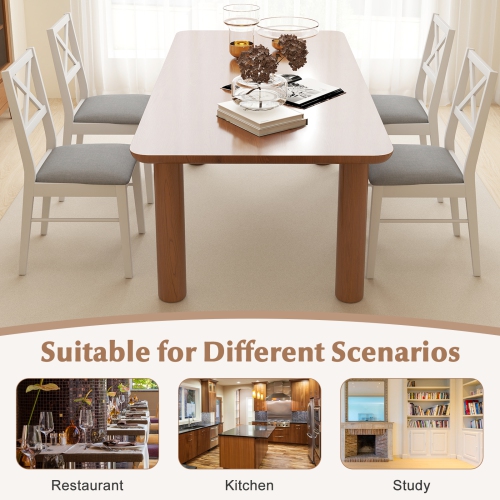 Gymax Dining Chairs Set of 2 Upholstered Kitchen Side Chairs w/ Rubber Wood Frame