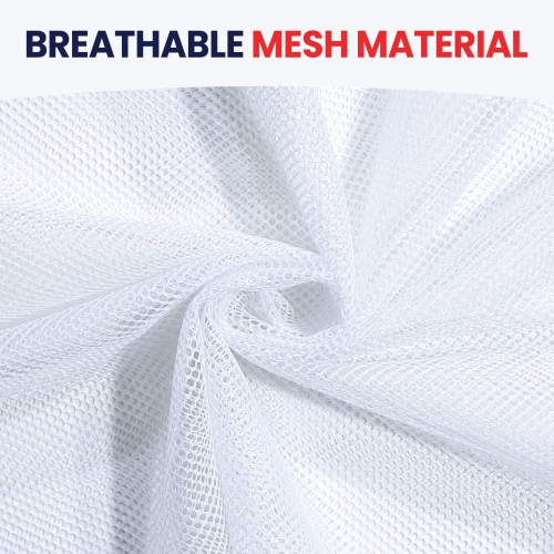 Canadian Linen Mesh Laundry Bags, 28"x40", 2 Pack, Drawstring Clothes Organizer Waterproof Fabric Durable Storage Bag Hamper, White