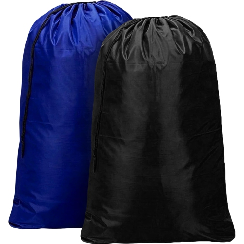 Sacs à lessive en nylon de lin canadien, 24 x 36 po, paq. 2, range-tout à cordon de serrage en tissu étanche, panier à linge de rangement