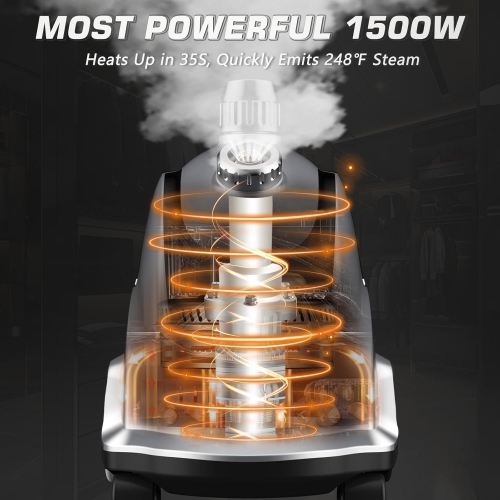 Défroisseur à vapeur Anthter pour vêtements, défroisseur à vapeur puissant 1500&nbsp;W avec roulettes, réservoir d'eau 2,4&nbsp;L pour 90 minutes de