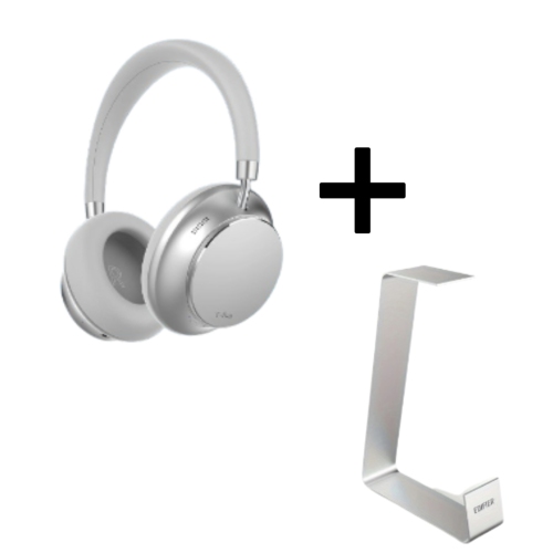 Over-Ear Wireless Headphones with Hybrid ANC, 55H Playtime, BT 5.3, Mic & Aluminum Stand