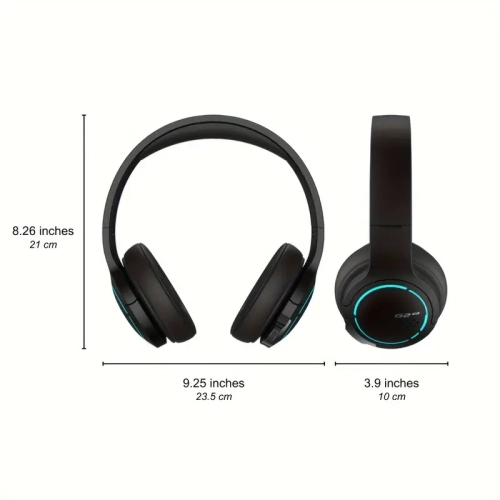 Wireless Gaming Headset with BT 5.2, 40mm Driver, Deep Bass, Noise Cancelling & RGB Light + Aluminum Stand