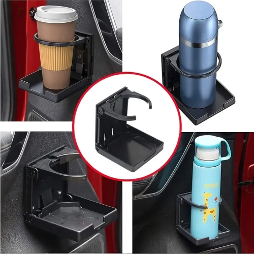 Chargeur magnétique sans fil pour l'auto et support pour téléphone de 15&nbsp;W, 4 porte-gobelets ajustables en résine + émetteur FM avec chargeur