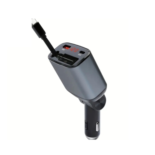 Magnetic Car Mount Charger with 15W Fast Wireless Charging, 105W Retractable Car Charger, PD 45W & Multi-Device Charging