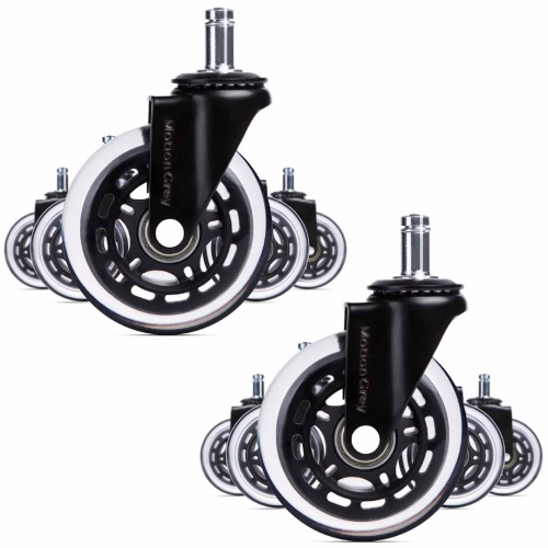 MotionGrey - Rollerblade Office Chair Wheels Replacement for Hardwood Floors, Chair Casters Replacement, Heavy Duty Desk Chair Wheels for Replacing