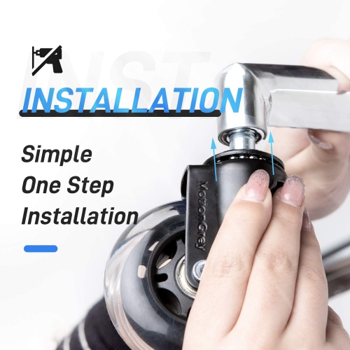 MotionGrey - Rollerblade Office Chair Wheels Replacement for Hardwood Floors, Chair Casters Replacement, Heavy Duty Desk Chair Wheels for Replacing