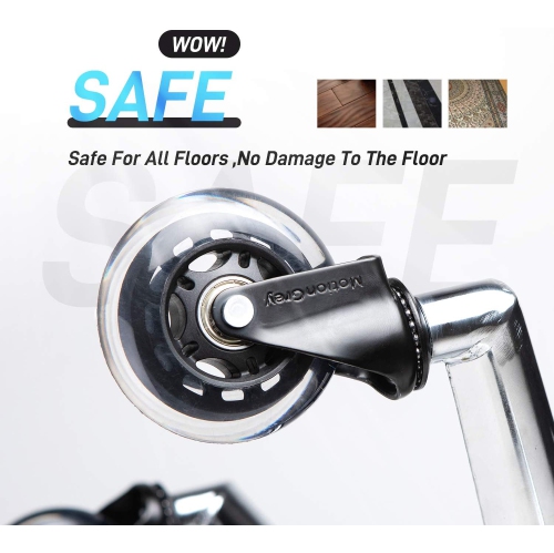 MotionGrey - Rollerblade Office Chair Wheels Replacement for Hardwood Floors, Chair Casters Replacement, Heavy Duty Desk Chair Wheels for Replacing