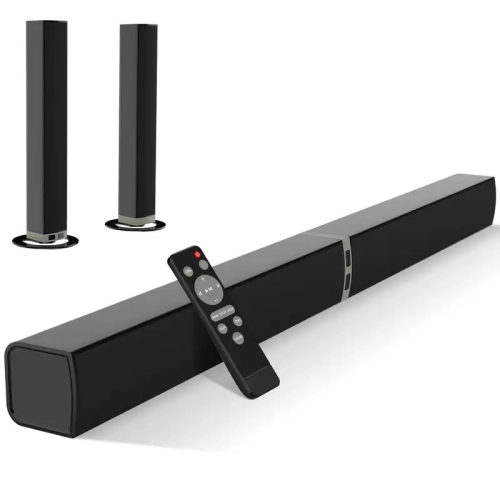 50W Wireless Sound Bar with Enhanced Bass, RCA Extension Cable, and External DVD Drive - Compatible with Smart TVs, Laptops, and Desktop PCs