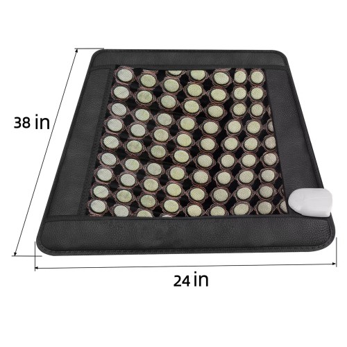 Heating Pad with Jade Stones – Large 24"x38" Heated Therapy Mat for Pain Relief, Smart Digital Controller, Deep Penetration Heat for Back, Legs, Neck