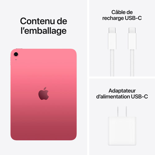 iPad A16 de 11 po et de 256 Go avec Wi-Fi 6 d'Apple - Rose