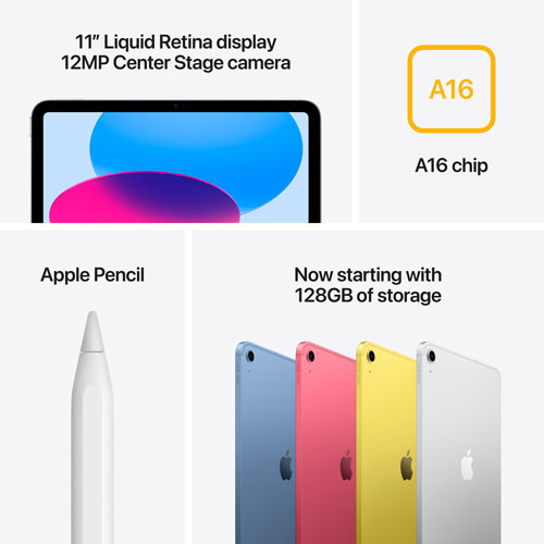 Apple iPad A16 11" 128GB with Wi-Fi 6 & 5G (11th Generation) - Blue