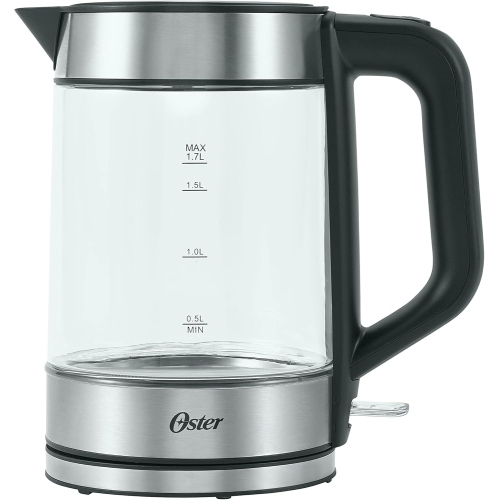 Bouilloire électrique en verre d'Oster avec indicateur LED et arrêt automatique – 1,7&nbsp;L