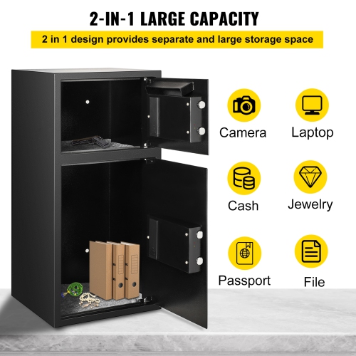 VEVOR Large Double Door Security Safe Box 2.6 Cubic Feet Steel Safe Box Strong Box with Digital Lock