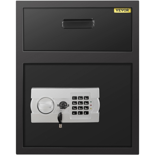 VEVOR Digital Depository Safe 1.7 Cubic Feet Made of Carbon Steel Electronic Code Lock Depository Safe with Deposit Slot with Two Emergency