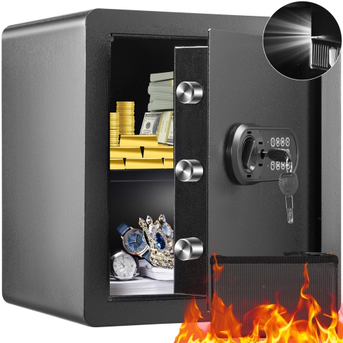 VEVOR Safe, 1.8 Cubic Feet Home Safe, Steel Security Safe with Digital Keypad and 2 Keys, Cabinet Safe with Fire-proof Bag,