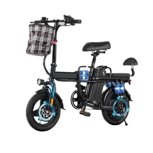 Zachvo Foldable Electric Bicycle, 500W Peak Motor 45 Miles 80KM MAX Range, Upgraded E-bike with Front Basket, Phone Holder and Digital Display