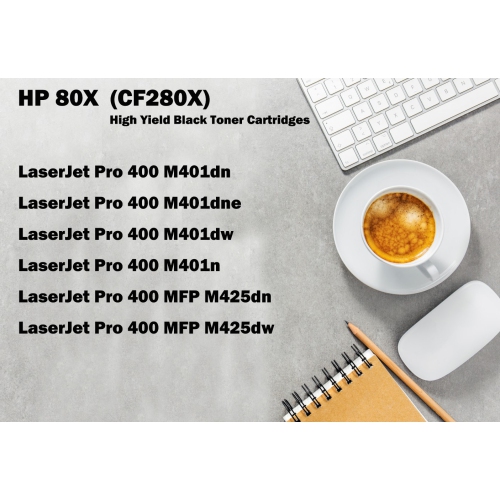 Ultra Toner® Compatible Replacement for HP 80X CF280X Toner Cartridge hp80x cf280x High Yield Black for HP Laserjet Pro 400 M401dn M401dne M401dw