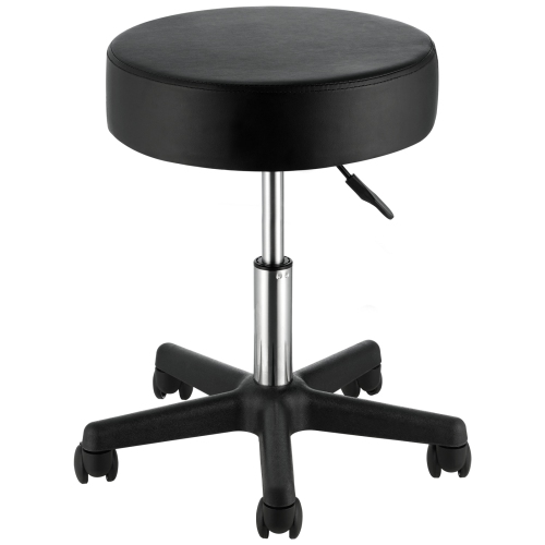 Image 1 of 9.. VEVOR Rolling Stools with Wheels, 400 LBS Weight Capacity Adjustable Height Stool with Ultra-Thick Seat Cushion,