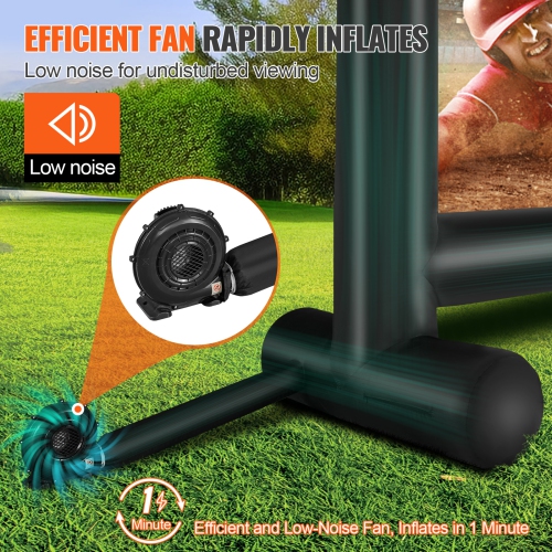 Écran vidéo gonflable VEVOR, écran de projection gonflable de 16 pi pour l'extérieur avec souffleuse et sac de transport, projection avant/arrière