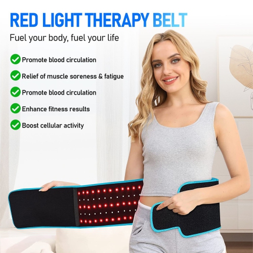Red Light Therapy Belt, Red & Infrared Light Therapy Flexible Wearable Wrap Deep Therapy Pad with Timer for Pain Relief Device