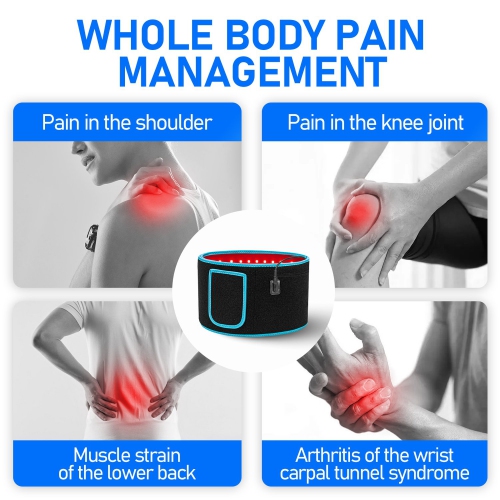 Red Light Therapy Belt, Red & Infrared Light Therapy Flexible Wearable Wrap Deep Therapy Pad with Timer for Pain Relief Device