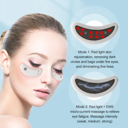 EMS Eye Massager Relief Eye Facial Relaxation Tool Electric Red Light Eye Heating Pad Black Eye Bag Removal Anti-Wrinkle