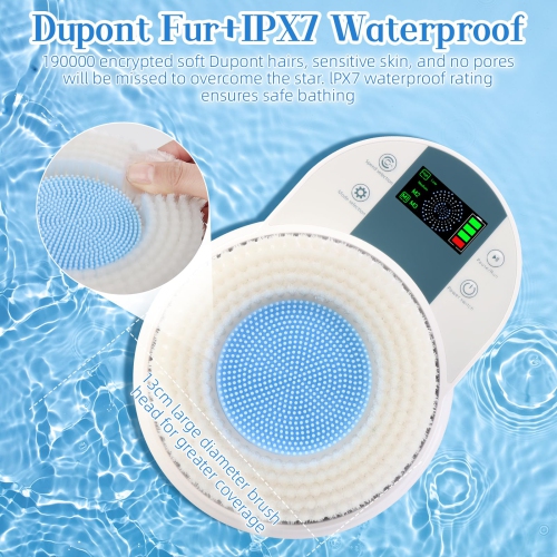 Wall-Mounted Electric Back Scrubber, Shower Back Scrubber 360° Automatic Back Scrubber for Shower, 3 Levels Adjustable for Daily Bathing