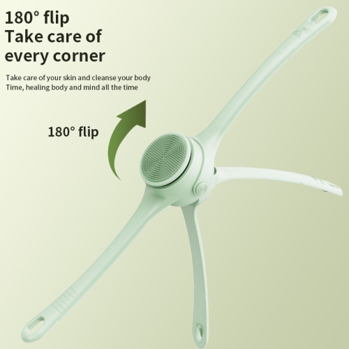 Brosse à récurer pour le corps, brosse électrique pour le corps pour récurer le dos de douche, double manche et brosse rotative pour la peau avec 3