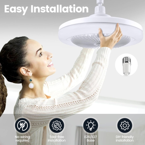 Ventilateur de plafond avec lumières et télécommande, petit ventilateur de plafond compact à intensité réglable, semi-encastré