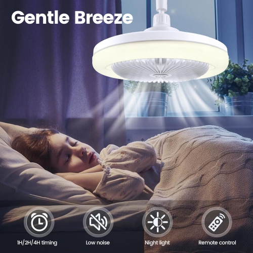 Ventilateur de plafond avec lumières et télécommande, petit ventilateur de plafond compact à intensité réglable, semi-encastré