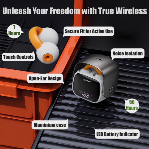 Open Earbuds, Immersive Audio Open Ear Earbuds, Clip on Earbuds for Comfort, Running Earbuds with OpenAudio for Awareness(White)