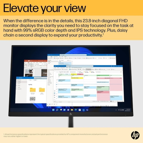 HP Monitor 24 Inch E24u G5-1920x1080, IPS, Ultra-Slim Design, Adjustable Stand, Anti-Glare, USB-C Connectivity, with HDMI Cable, Ideal for Home and