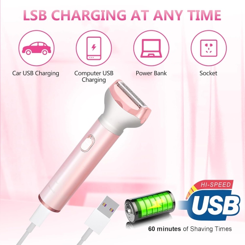 Electric Razor for Women Removal Women's Cordless Portable 4 in 1 Painless Shaver,​for Body Face Shavers Nose Hair Trimmer Bikini Area Armpit
