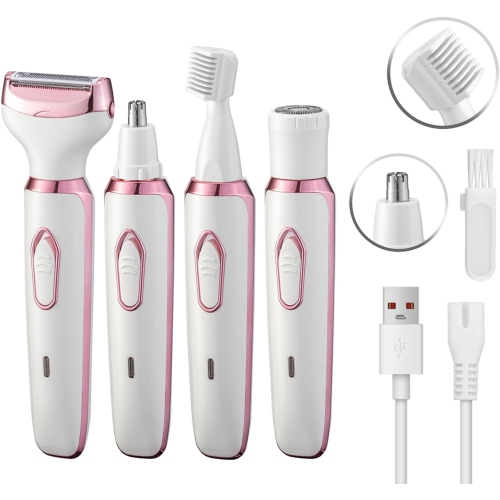 Electric Razor for Women 4 in 1 Rechargeable Painless Body Razors and Facial Hair Remover for Bikini Leg Body Face Underarm