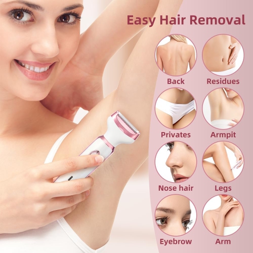 Electric Razor for Women 4 in 1 Rechargeable Painless Body Razors and Facial Hair Remover for Bikini Leg Body Face Underarm