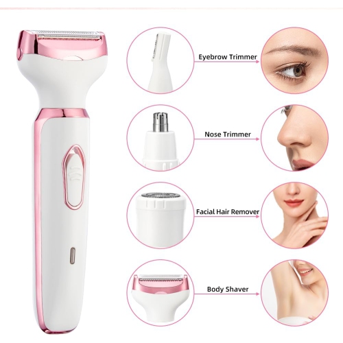 Electric Razor for Women 4 in 1 Rechargeable Painless Body Razors and Facial Hair Remover for Bikini Leg Body Face Underarm