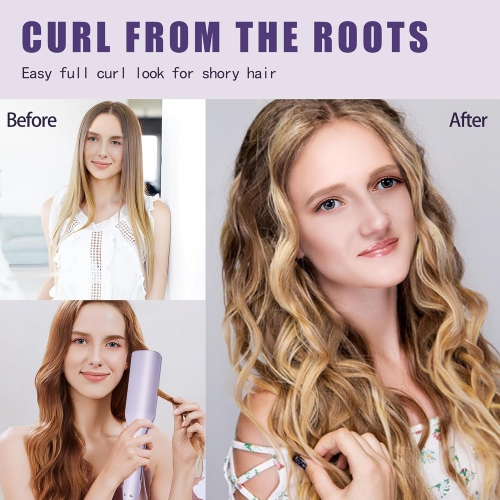 Wave Curling Iron,Anti-Scald Hair Crimper,Wavy Hair Curler for Women,Fast Heating Curling Wand,4 Temp Ceramic Hair Waver,Crimper Hair Iron for Wide