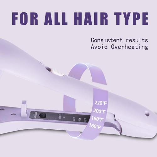 Wave Curling Iron,Anti-Scald Hair Crimper,Wavy Hair Curler for Women,Fast Heating Curling Wand,4 Temp Ceramic Hair Waver,Crimper Hair Iron for Wide