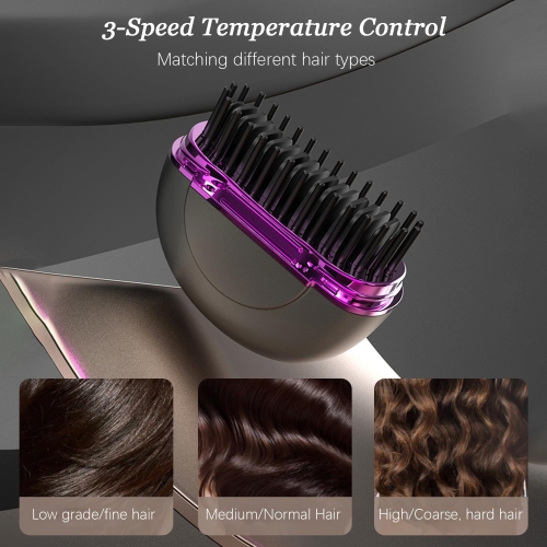 Portable Hair Straightener,Mini Heated Hair Straightening Brush With Protective Case for Travel and Home Use,Hot Comb Straightener for Women