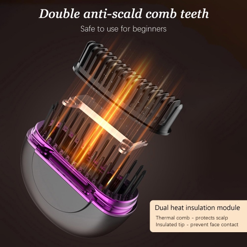 Portable Hair Straightener,Mini Heated Hair Straightening Brush With Protective Case for Travel and Home Use,Hot Comb Straightener for Women