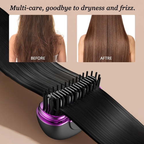 Portable Hair Straightener,Mini Heated Hair Straightening Brush With Protective Case for Travel and Home Use,Hot Comb Straightener for Women