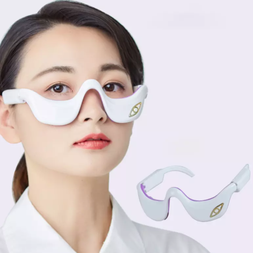 Under Eye Red Light Therapy Glasses,EMS Microcurrent Eye Massage Device,Eye Massager for Eye Bags Dark Circles,Infrared Eye Skin Care Device