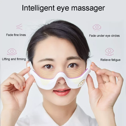 Under Eye Red Light Therapy Glasses,EMS Microcurrent Eye Massage Device,Eye Massager for Eye Bags Dark Circles,Infrared Eye Skin Care Device