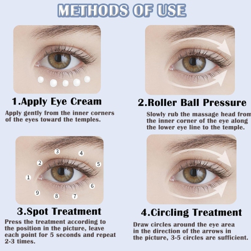 Eye Lift Wand Rechargeable Eye Massager Tool for Dark Circles Eye Bags Puffiness Under Eyes Massager for Lines Wrinkles Heated Eye Massager Wand Anti