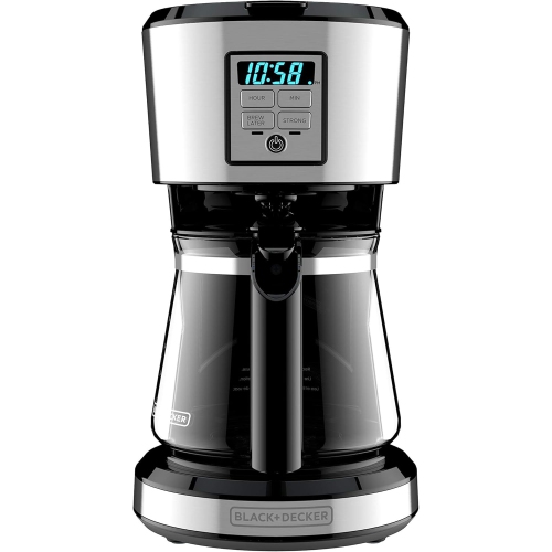 BLACK+DECKER 12-Cup Programmable Coffee Maker, Stainless Steel- Silver