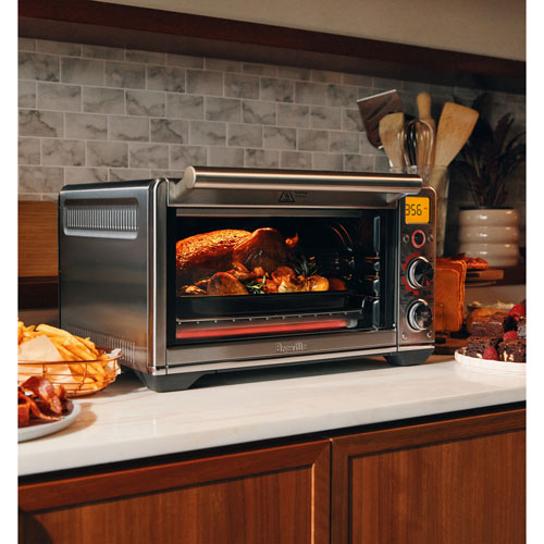 Four à convection de comptoir compact avec friture à air chaud Smart Oven de Breville - Acier inoxydable brossé