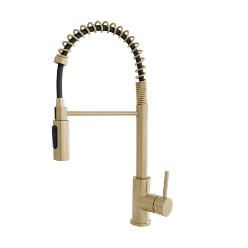 STYLISH  Milano Pull-Down Kitchen Faucet With Water Filter Stainless Steel In Gold 