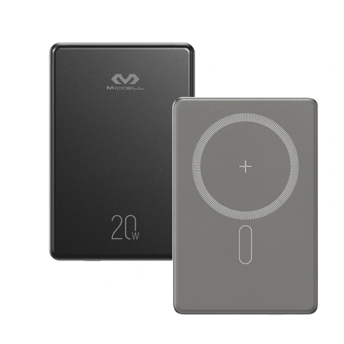 MICCELL  Topsave 5000Mah Ultra-Thin Aluminum Alloy Shell Magnetic Wireless Power Bank In Black
