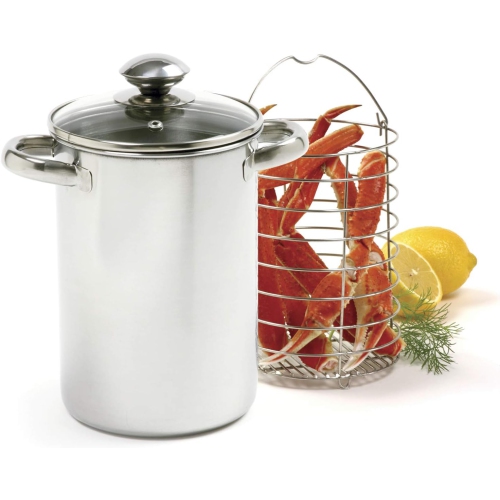 Norpro – Cuiseur vertical/cuiseur à vapeur en acier inoxydable 573, ensemble de 3 pièces, 10 po/25,5 cm