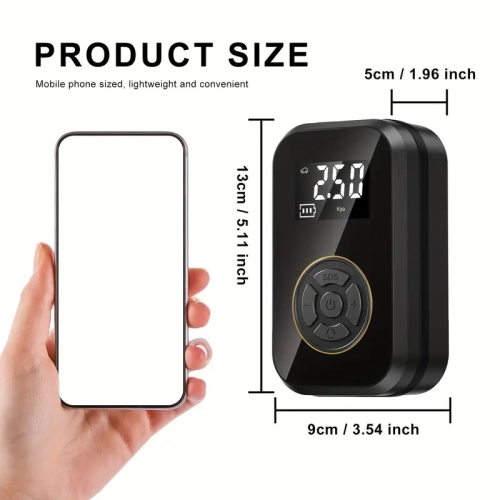 3000A Portable Car Jump Starter with USB QC3.0, LED Flashlight, Digital Display & Portable Tire Air Compressor with USB Charging